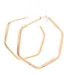 Aros de Oro Amarillo 18K Hexagonal con Cierre Criollo