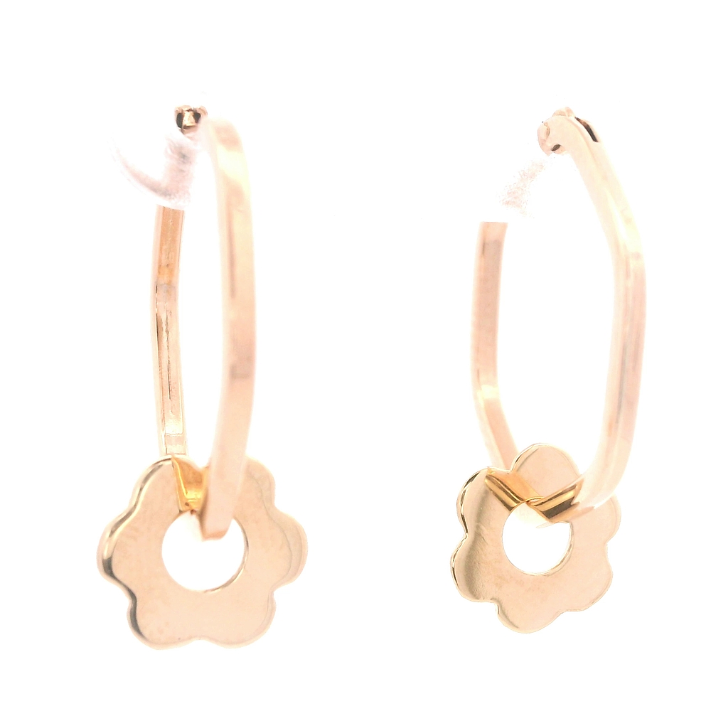 Aros de Oro Amarillo 18K Hexagonal con Cierre Criollo