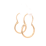 Aros de Oro Amarillo 18K Tubular con Gancho