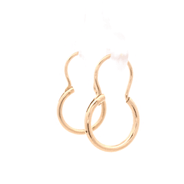 Aros de Oro Amarillo 18K Tubular con Gancho