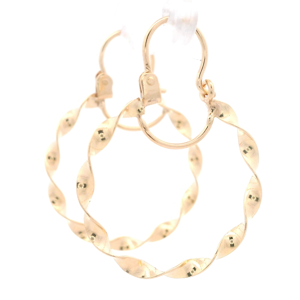 Aros de Oro Amarillo 18K Espiral con Gancho