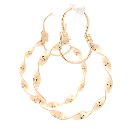 Aros de Oro Amarillo 18K Espiral con Gancho