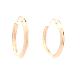 Aros de Oro Amarillo 18K Tubular Biselado con Cierre Criollo