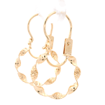 Aros de Oro Amarillo 18K Espiral Tallado con Gancho