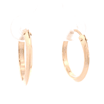 Aros de Oro Amarillo 18K Tubular Biselado con Cierre Criollo