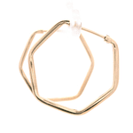 Aros de Oro Amarillo 18K Hexagonal con Cierre Criollo