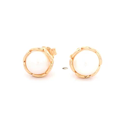 Aros de Oro Amarillo 18K Solitario con 1 perla y Cierre Mariposa