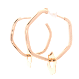 Aros de Oro Amarillo 18K Hexagonal con Cierre Criollo