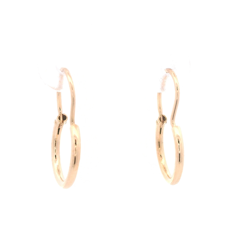 Aros de Oro Amarillo 18K Tubular con Gancho