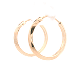 Aros de Oro Amarillo 18K Tubular Biselado con Cierre Criollo