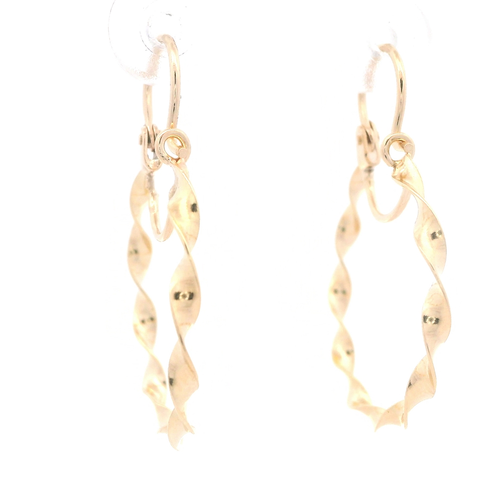 Aros de Oro Amarillo 18K Espiral con Gancho