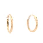 Aros de Oro Amarillo 18K Trenzado con Cierre a Presión