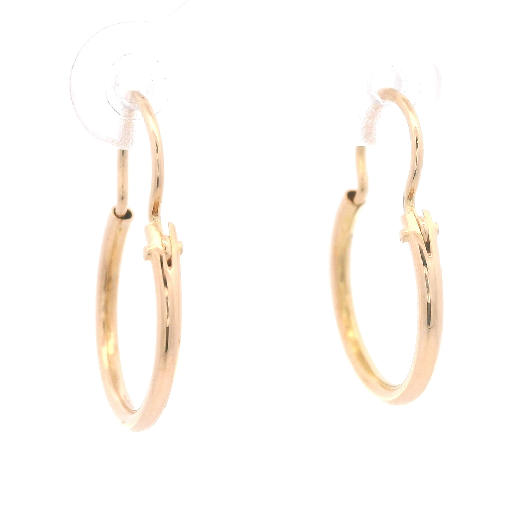 Aros de Oro Amarillo 18K Tubular con Gancho