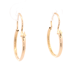 Aros de Oro Amarillo 18K Tubular con Gancho