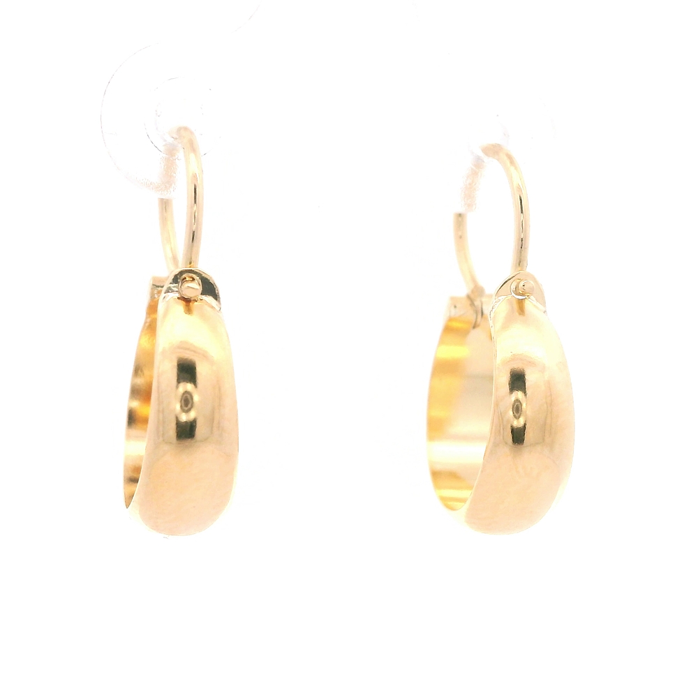 Aros de Oro Amarillo 18K Bote con Gancho
