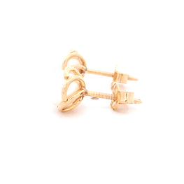 Aros de Oro Amarillo 18K Solitario con 1perla y Cierre Mariposa