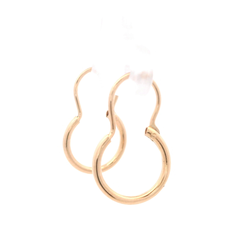 Aros de Oro Amarillo 18K Tubular con Gancho