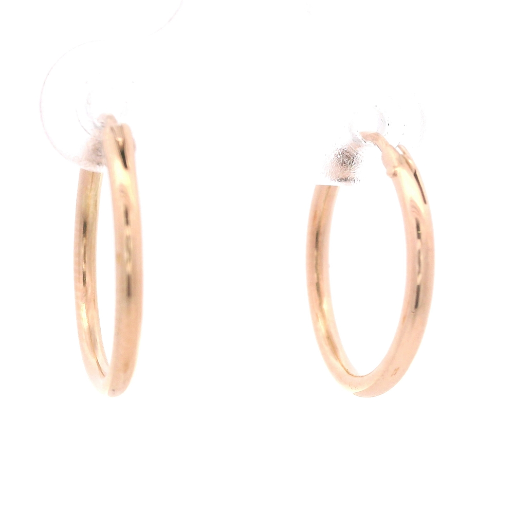 Aros de Oro Amarillo 18K Tubular con Cierre Criollo