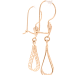 Aros de Oro Amarillo 18K Filigrana con Gancho Hippie con Seguridad