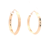 Aros de Oro Amarillo 18K Tubular Biselado con Cierre Criollo