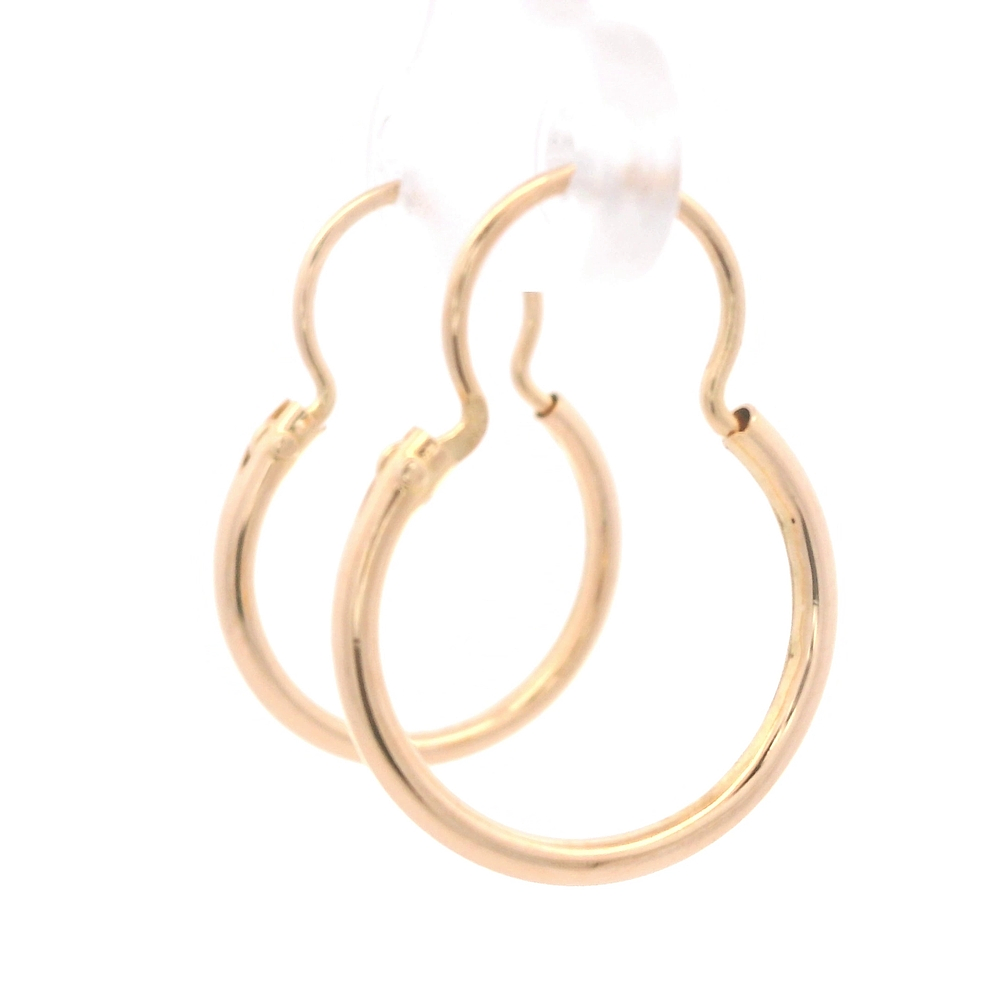 Aros de Oro Amarillo 18K Tubular con Gancho