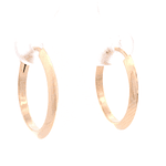 Aros de Oro Amarillo 18K Tubular Biselado con Cierre Criollo