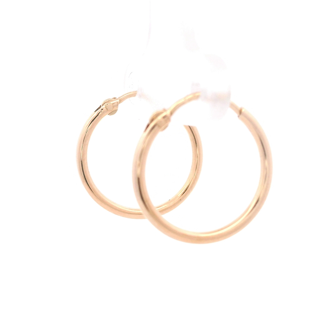 Aros de Oro Amarillo 18K Tubular con Cierre Criollo