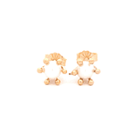 Aros de Oro Amarillo 18K Pistilos con 1perla y Cierre Mariposa