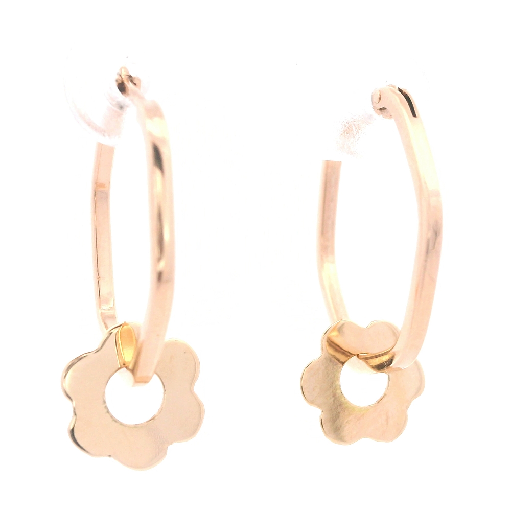 Aros de Oro Amarillo 18K Hexagonal con Cierre Criollo