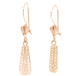 Aros de Oro Amarillo 18K Filigrana con Gancho Hippie con Seguridad