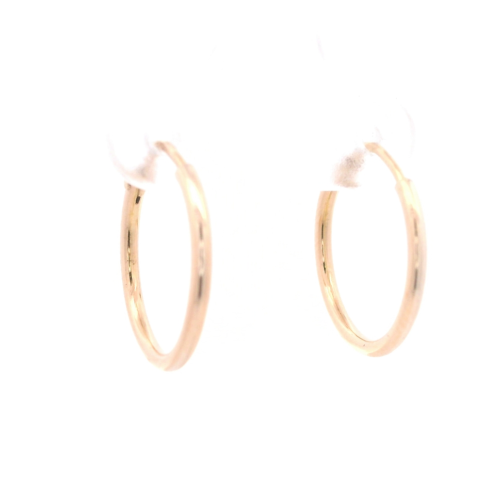 Aros de Oro Amarillo 18K Tubular con Cierre Criollo