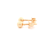 Aros de Oro Amarillo 18K Bola Lisa con Cierre Mariposa