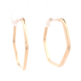 Aros de Oro Amarillo 18K Hexagonal con Cierre Criollo