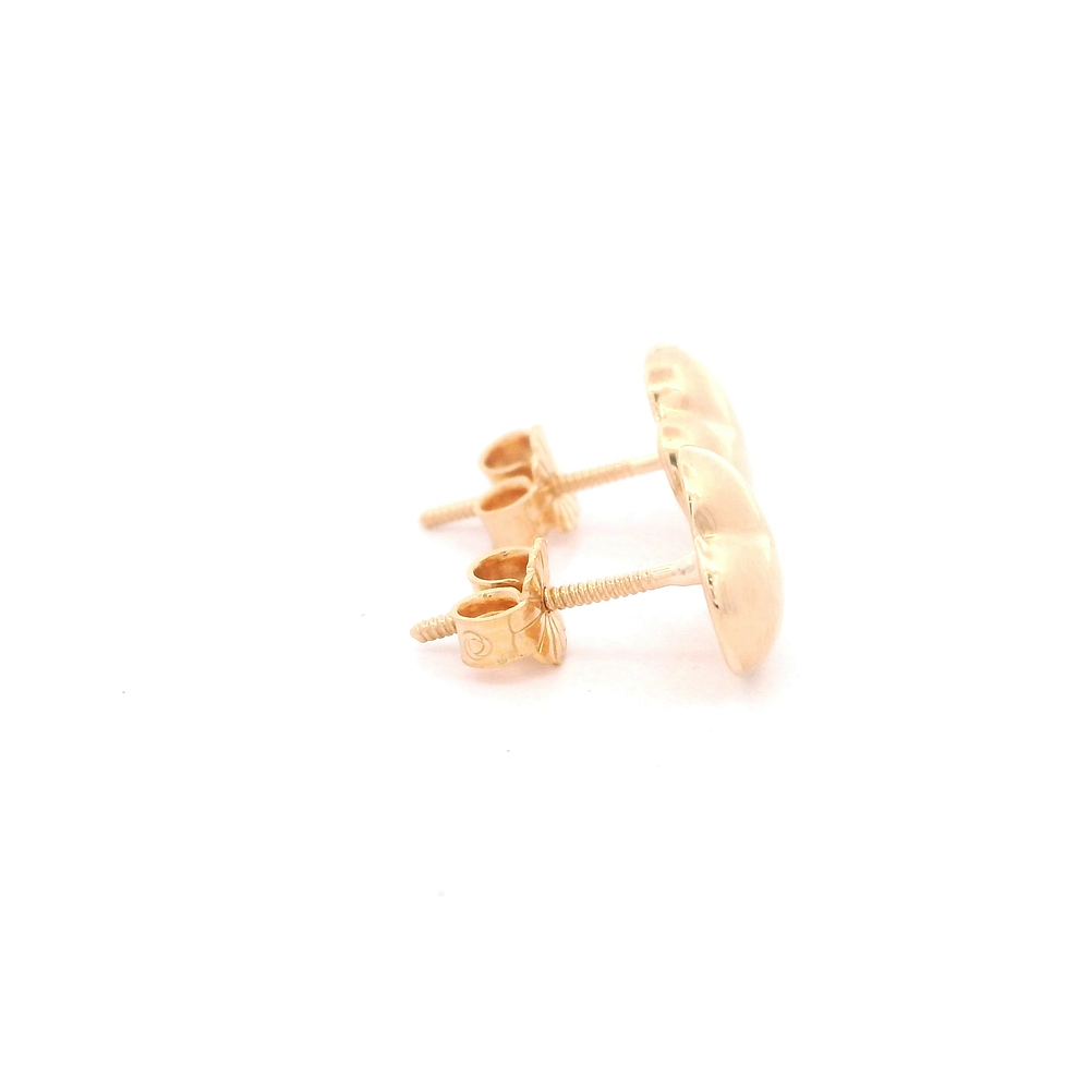 Aros de Oro Amarillo 18K Corazón con Cierre Mariposa