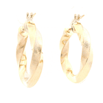 Aros de Oro Amarillo 18K Espiral Dos Oros con Cierre a Presión