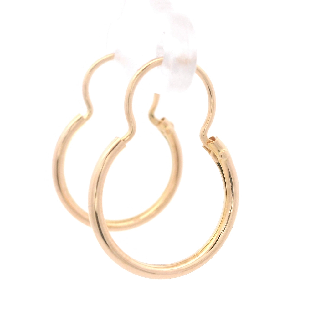Aros de Oro Amarillo 18K Tubular con Gancho