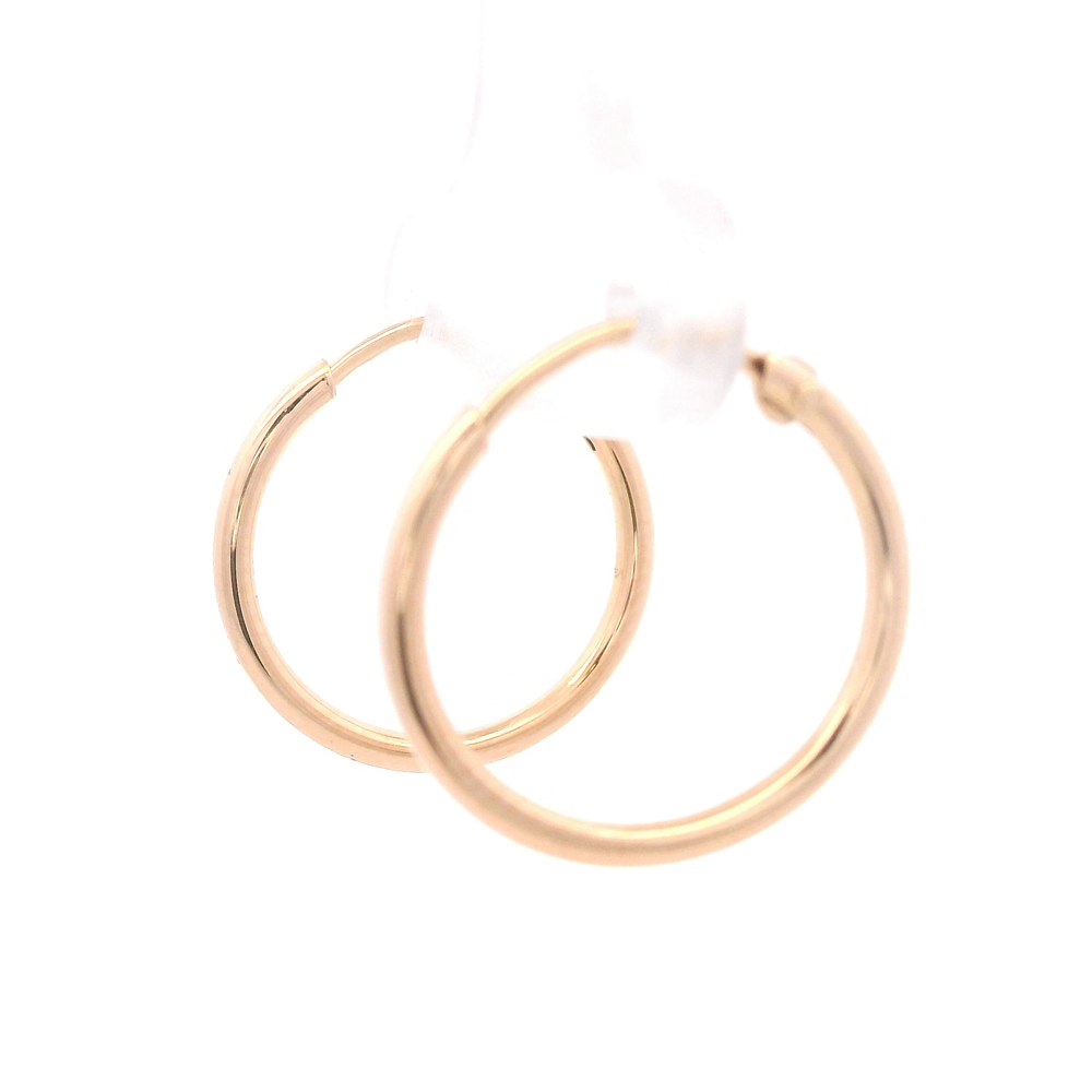 Aros de Oro Amarillo 18K Tubular con Cierre Criollo