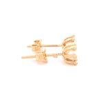 Aros de Oro Amarillo 18K Pistilos con 1perla y Cierre Mariposa