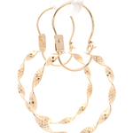 Aros de Oro Amarillo 18K Espiral Tallado con Gancho