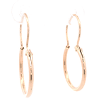 Aros de Oro Amarillo 18K Tubular con Gancho