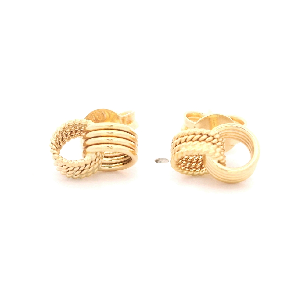 Aros de Oro Amarillo 18K Chevalier Te Amo con Cierre Mariposa