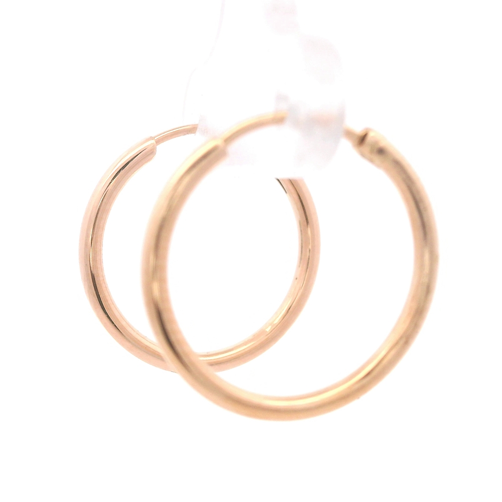 Aros de Oro Amarillo 18K Tubular con Cierre Criollo