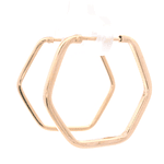 Aros de Oro Amarillo 18K Hexagonal con Cierre Criollo