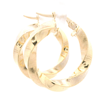 Aros de Oro Amarillo 18K Espiral Dos Oros con Cierre a Presión