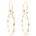 Aros de Oro Amarillo 18K Espiral Tallado con Gancho