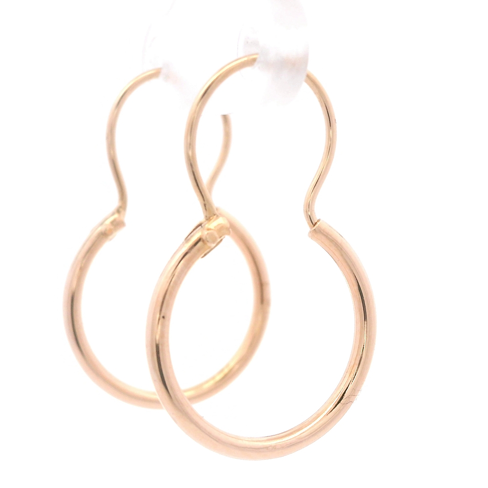 Aros de Oro Amarillo 18K Tubular con Gancho