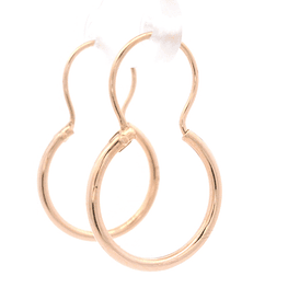 Aros de Oro Amarillo 18K Tubular con Gancho