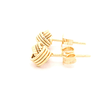 Aros de Oro Amarillo 18K Chevalier Te Amo con Cierre Mariposa