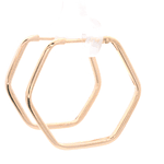Aros de Oro Amarillo 18K Hexagonal con Cierre Criollo