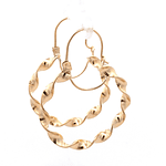 Aros de Oro Amarillo 18K Espiral con Gancho